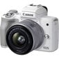 Canon EOS M50 Mark II EF-M 15-45mm IS STM Kit valkoinen hinta ja tiedot | Kamerat | hobbyhall.fi