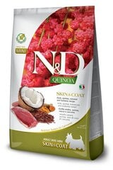 Farmina N&D Quinoa Dog Skin&Coat Adult Mini pienikokoisille koirille, ankkaa ja kookosta, 2,5 kg hinta ja tiedot | Koiran kuivaruoka | hobbyhall.fi