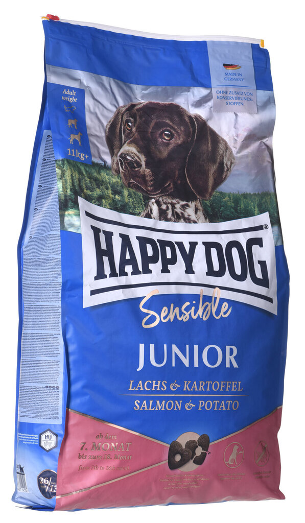 Happy Dog Sensible Junior Lachs nuorille koirille lohta ja perunaa, 10 kg hinta ja tiedot | Koiran kuivaruoka | hobbyhall.fi