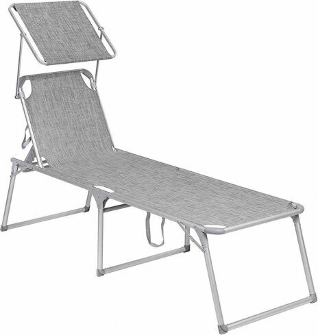 Songmics SUNLOUNGER/HEATHERGRAY/200X65X48 hinta ja tiedot | Aurinkotuolit | hobbyhall.fi