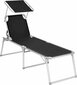 Songmics SUNLOUNGER/BLACK/200X65X48 hinta ja tiedot | Aurinkotuolit | hobbyhall.fi