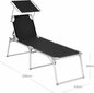 Songmics SUNLOUNGER/BLACK/200X65X48 hinta ja tiedot | Aurinkotuolit | hobbyhall.fi