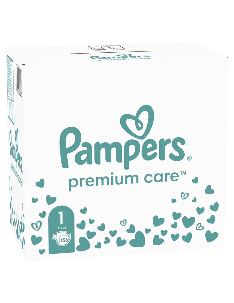 Pampers Premium Care teippivaipat, koko 1, 156 kääre, 2-5 kg hinta ja tiedot | Vaipat | hobbyhall.fi