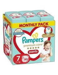 Pampers Premium Care Pants -housuvaipat, koko 7, 80 vaippaa, 17 kg + hinta ja tiedot | Vaipat | hobbyhall.fi