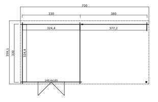 Vierasmaja katoksella New Orleans 22,9 m² hinta ja tiedot | Piharakennukset | hobbyhall.fi