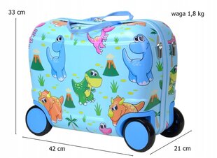 Lasten matkalaukku SunBag Dino, sininen hinta ja tiedot | Matkalaukut ja -kassit | hobbyhall.fi