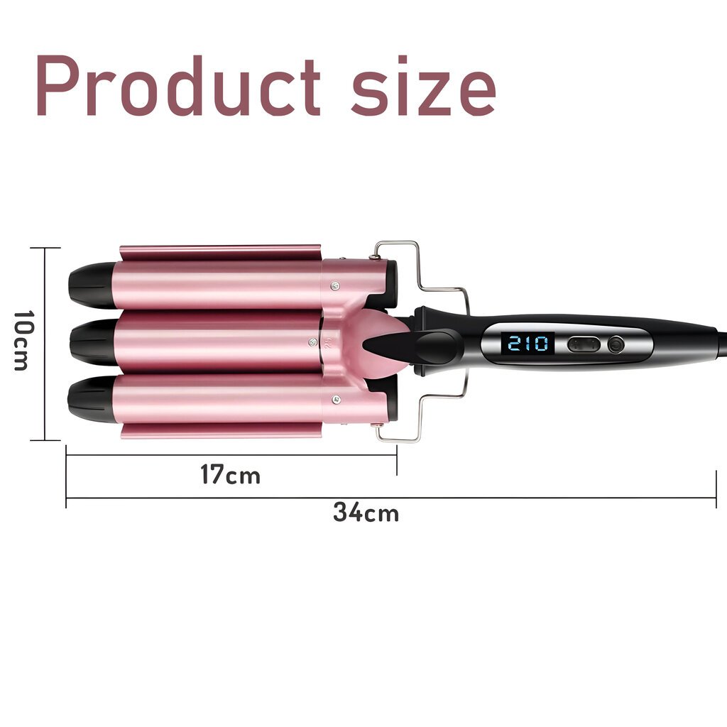 Kolminkertainen kiharrin LIVMAN M-21, 25mm hinta ja tiedot | Suoristusraudat ja kihartimet | hobbyhall.fi