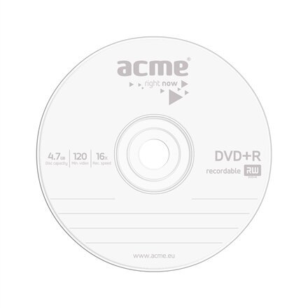 Paperikotelo ACME DVD+R 4,7GB 16X hinta ja tiedot | Vinyylilevyt, CD-levyt, DVD-levyt | hobbyhall.fi