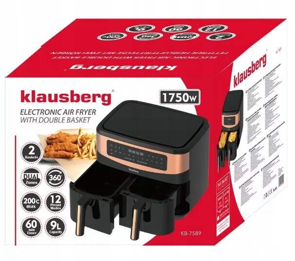 Klausberg 7589 1750 W hinta ja tiedot | Airfryerit ja friteerauskeittimet | hobbyhall.fi