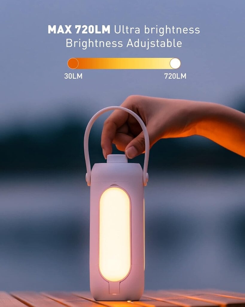 Vedenpitävä Norfiz ladattava vaelluslamppu, 10000mAh, valkoinen hinta ja tiedot | Retkilamput | hobbyhall.fi