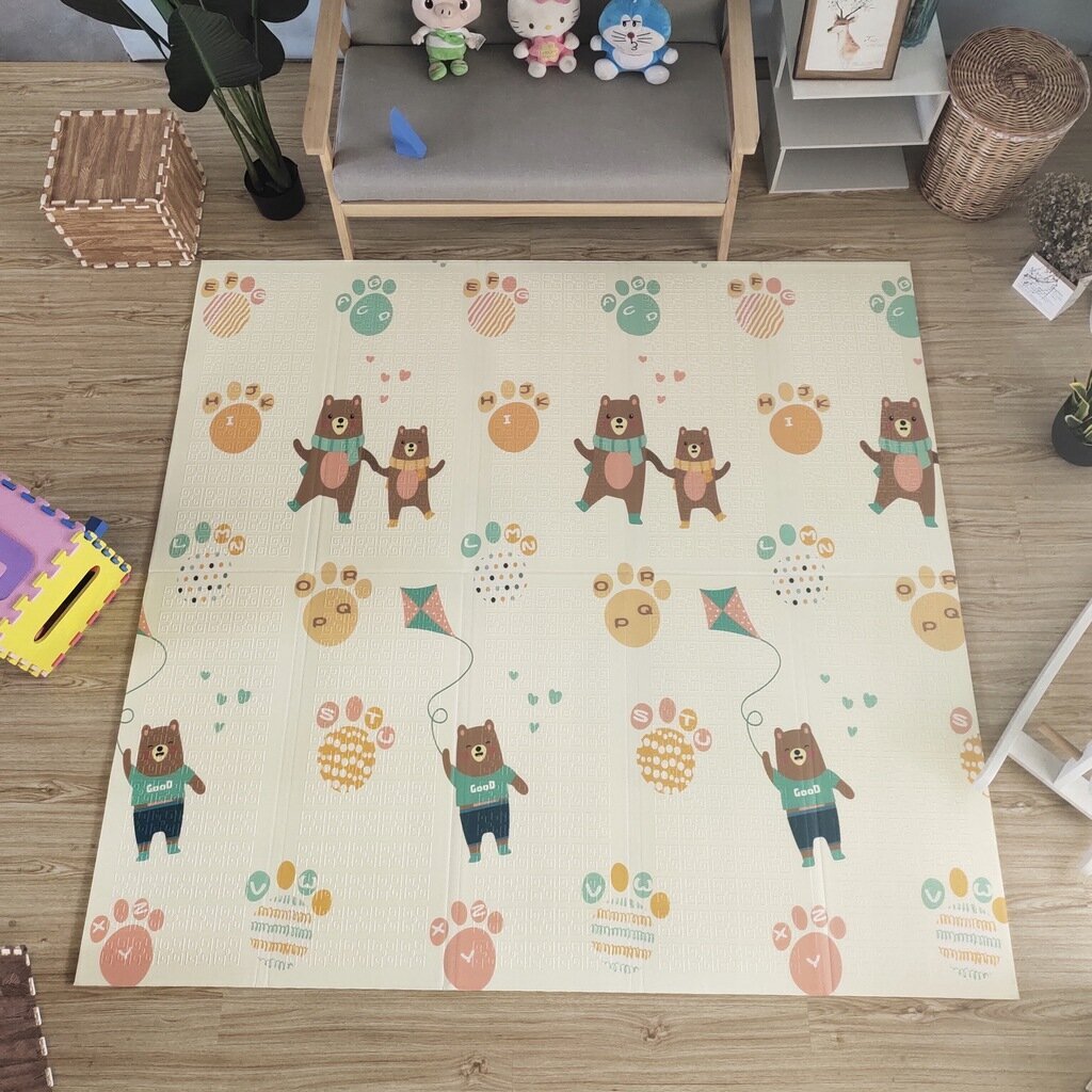 Kaksipuolinen taitettava pelimatto 180x150cm BearLand hinta ja tiedot | Vauvan lelut | hobbyhall.fi