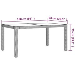 vidaXL 7-osainen Ulkoruokailuryhmä tyynyillä polyrottinki beige hinta ja tiedot | Puutarhakalusteet | hobbyhall.fi