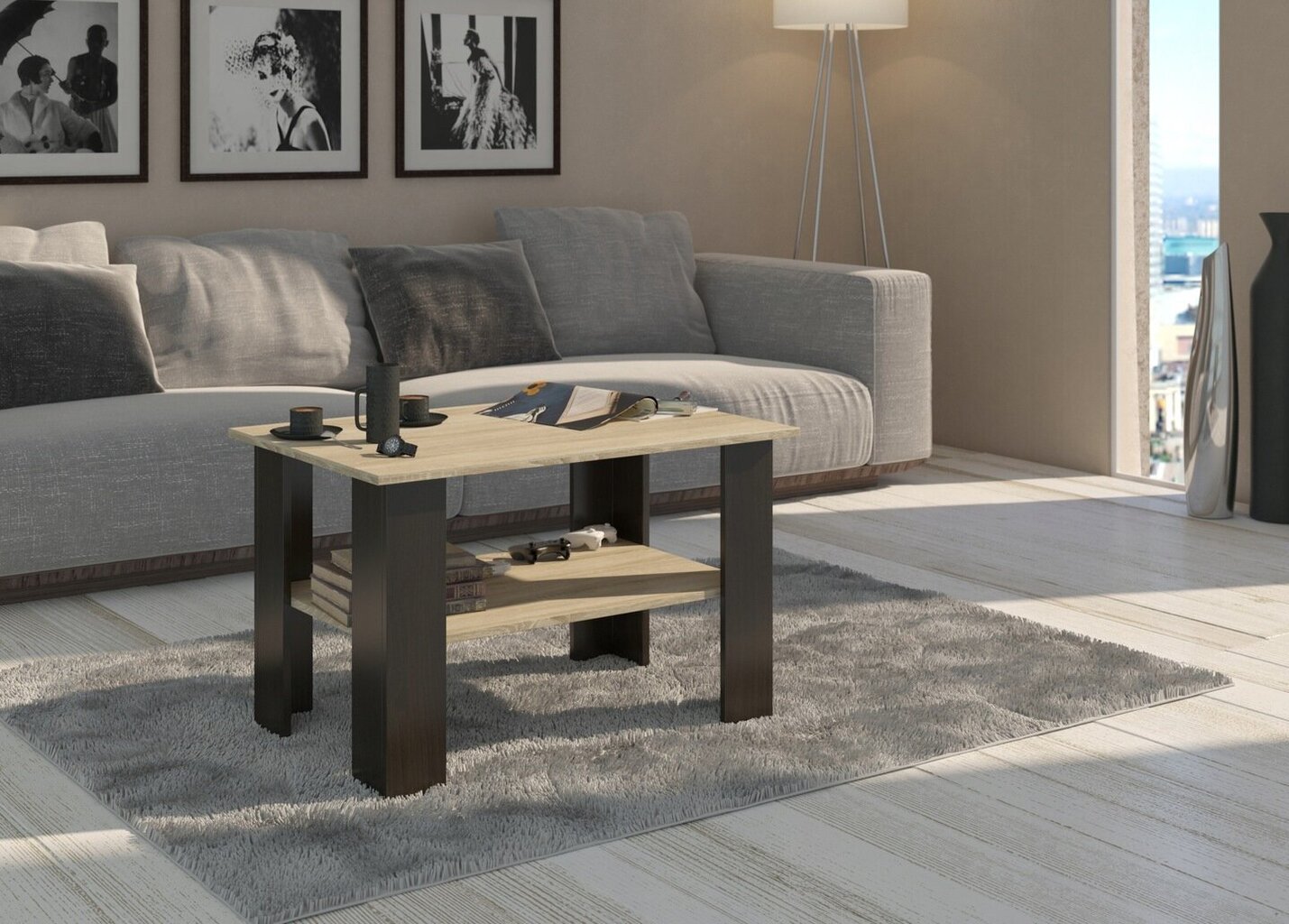 Sohvapöytä Mobene Wenge A-1, 80x60x55 cm, ruskea hinta ja tiedot | Sohvapöydät | hobbyhall.fi