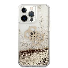 GUHCP13LLG4GGO Guess TPU Big 4G Liquid Glitter Gold Case iPhone 13 Prolle läpinäkyvä hinta ja tiedot | Puhelimen kuoret ja kotelot | hobbyhall.fi