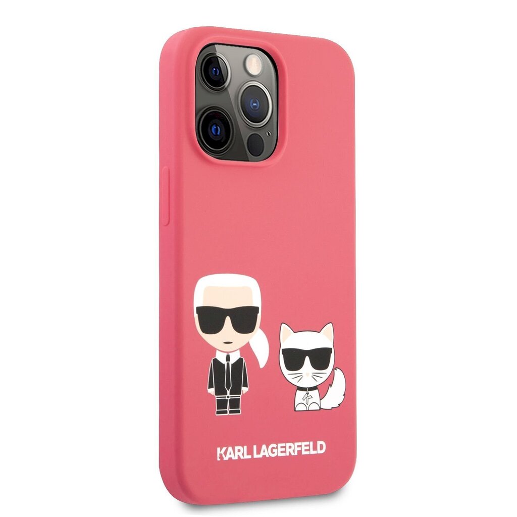 KLHCP13LSSKCP Karl Lagerfeld ja Choupette nestemäinen silikonikotelo iPhone 13 Pro Redille hinta ja tiedot | Puhelimen kuoret ja kotelot | hobbyhall.fi