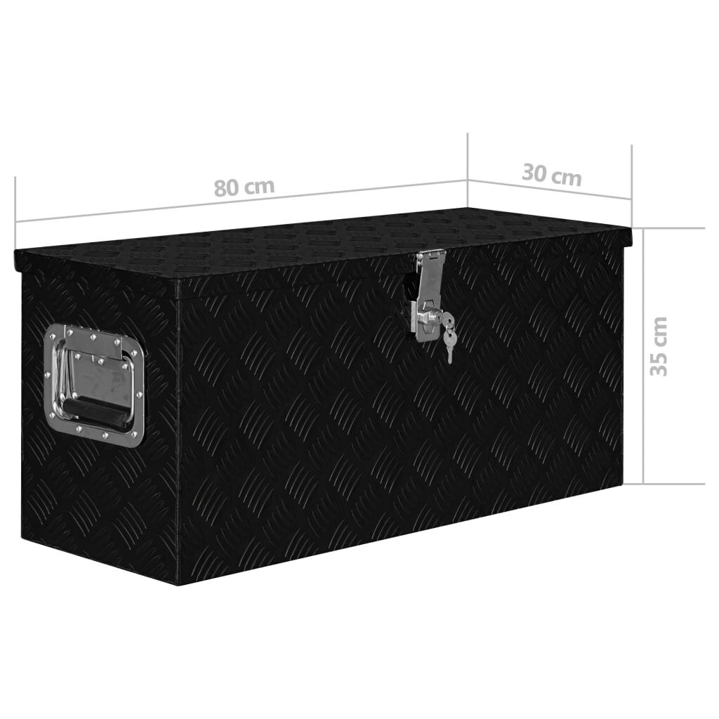 vidaXL Alumiinilaatikko 80x30x35 cm musta hinta ja tiedot | Työkalupakit ja muu työkalujen säilytys | hobbyhall.fi