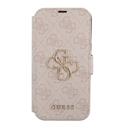 GUBKP13L4GMGPI Guess PU 4G Metal Logo Book Case for iPhone 13 Pro Pink hinta ja tiedot | Puhelimen kuoret ja kotelot | hobbyhall.fi