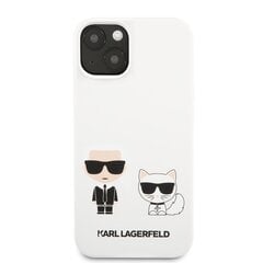 KLHCP13MSSKCW Karl Lagerfeld ja Choupette nestemäinen silikonikotelo iPhone 13:lle valkoinen hinta ja tiedot | Puhelimen kuoret ja kotelot | hobbyhall.fi