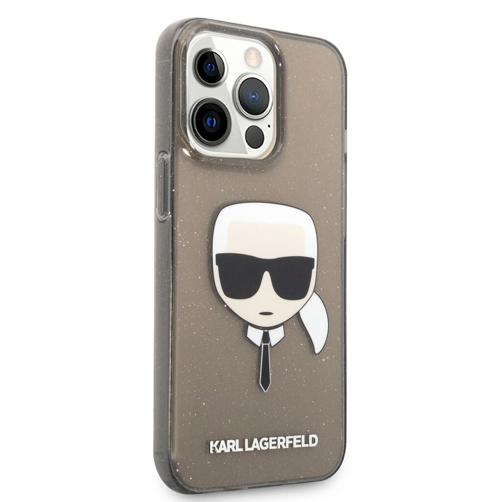 KLHCP13LKHTUGLB Karl Lagerfeld TPU Full Glitter Karl Head kotelo iPhone 13 Pro Black. hinta ja tiedot | Puhelimen kuoret ja kotelot | hobbyhall.fi