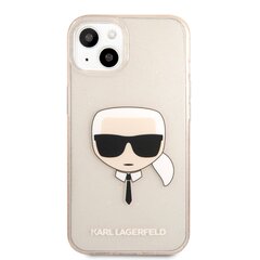 KLHCP13MKHTUGLGO Karl Lagerfeld TPU Full Glitter Karl Head suojakotelo iPhone 13 Gold:lle hinta ja tiedot | Puhelimen kuoret ja kotelot | hobbyhall.fi