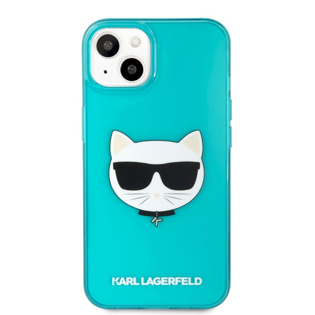 KLHCP13MCHTRB Suojakotelo Karl Lagerfeld TPU Choupette Head Case iPhone 13 Fluo Blue -puhelimelle hinta ja tiedot | Puhelimen kuoret ja kotelot | hobbyhall.fi