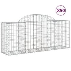 vidaXL Kaarevat kivikorit 50 kpl 200x50x80/100 cm galvanoitu rauta hinta ja tiedot | Kukkalaatikot | hobbyhall.fi