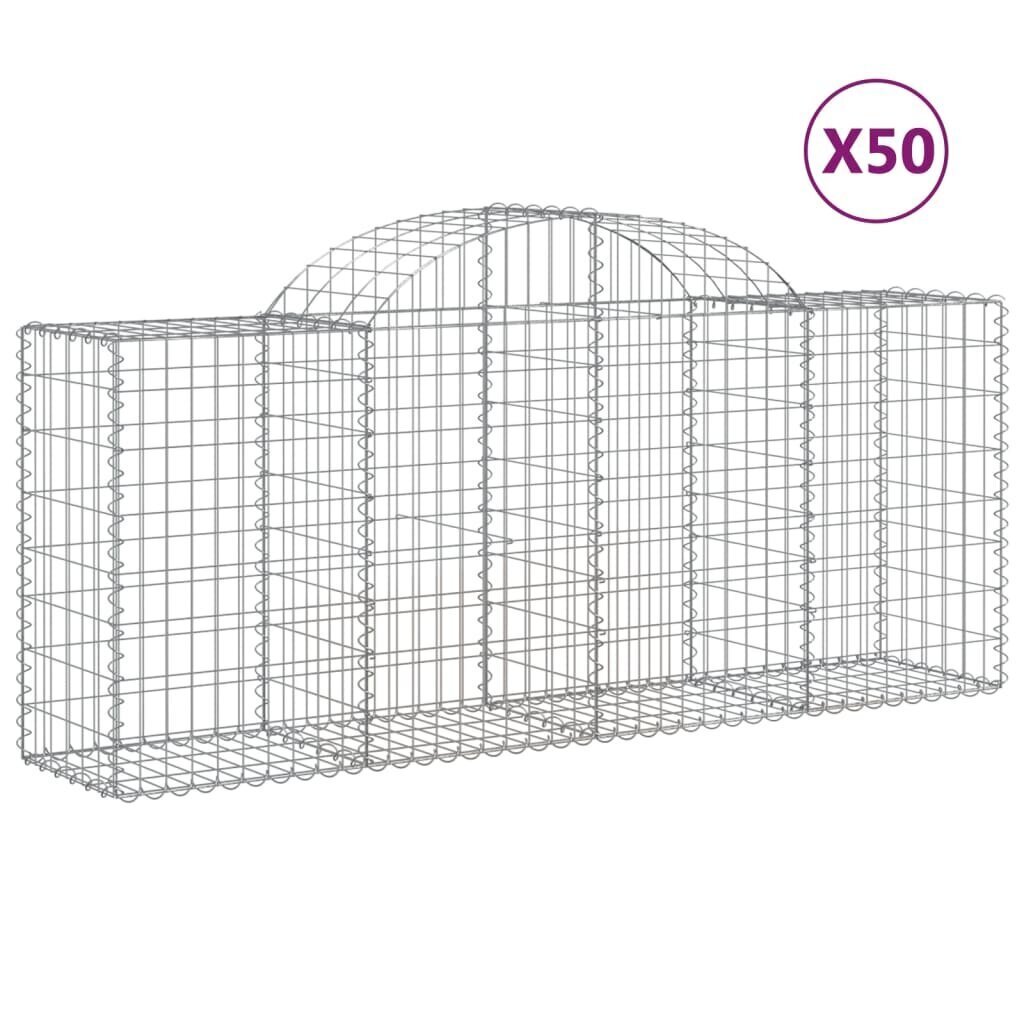 vidaXL Kaarevat kivikorit 50 kpl 200x50x80/100 cm galvanoitu rauta hinta ja tiedot | Kukkalaatikot | hobbyhall.fi