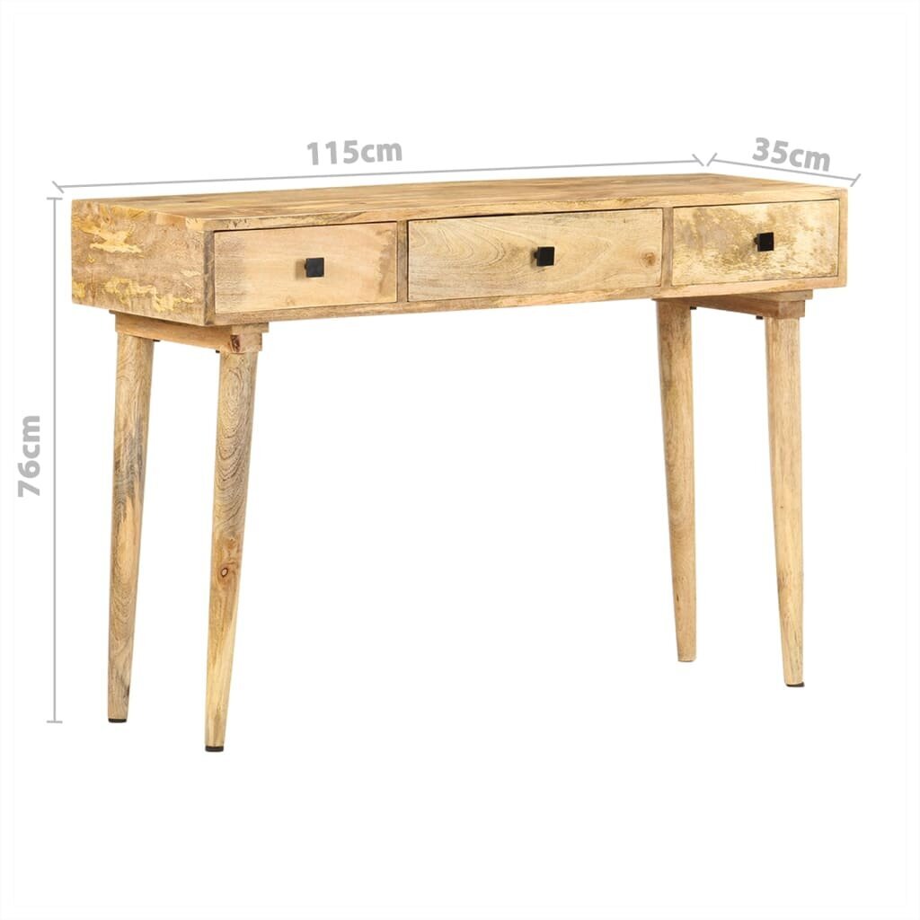 vidaXL Konsolipöytä 115x35x76 cm täysi mangopuu hinta ja tiedot | Sivupöydät | hobbyhall.fi