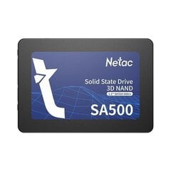 SSD|NETAC|SA500|480GB|SATA 3.0|3D NAND|Write speed 450 MBytes/sec|Read speed 520 MBytes/sec|2,5"|TBW 240 TB|MTBF 1500000 hours|NT01SA500-480-S3X hinta ja tiedot | Kovalevyt | hobbyhall.fi