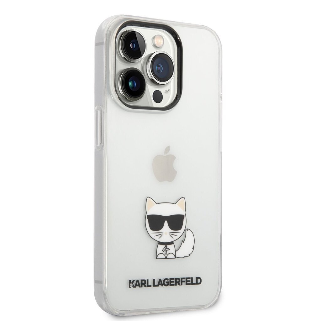 Karl Lagerfeld Choupette Logo Case for iPhone 14 Pro Max Transparent hinta ja tiedot | Puhelimen kuoret ja kotelot | hobbyhall.fi