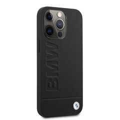 BMW Leather Hot Stamp Case for iPhone 14 Pro Black hinta ja tiedot | Puhelimen kuoret ja kotelot | hobbyhall.fi