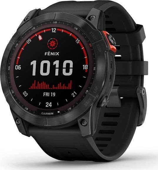 Garmin Fenix 7X Solar 51mm Slate Gray/Black, musta hinta ja tiedot | Älykellot | hobbyhall.fi