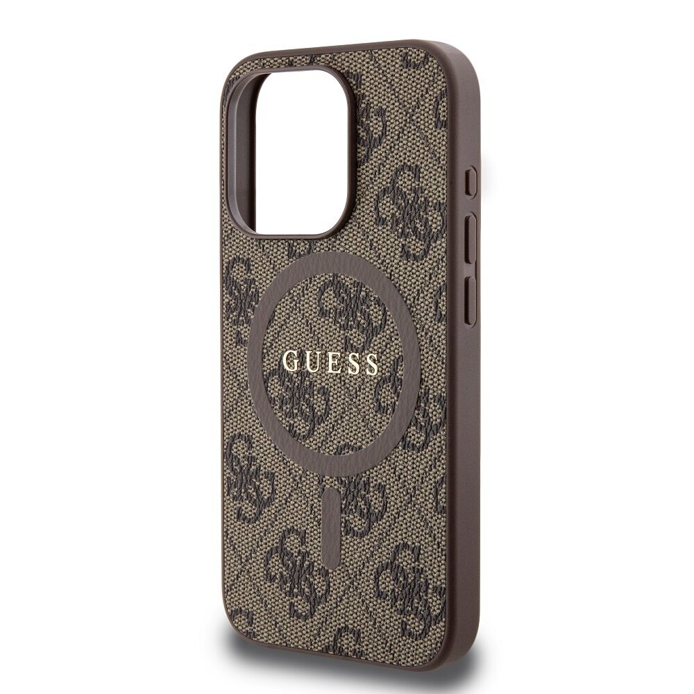 Guess PU Leather 4G Colored Ring MagSafe Case for iPhone 15 Pro Max Brown hinta ja tiedot | Puhelimen kuoret ja kotelot | hobbyhall.fi