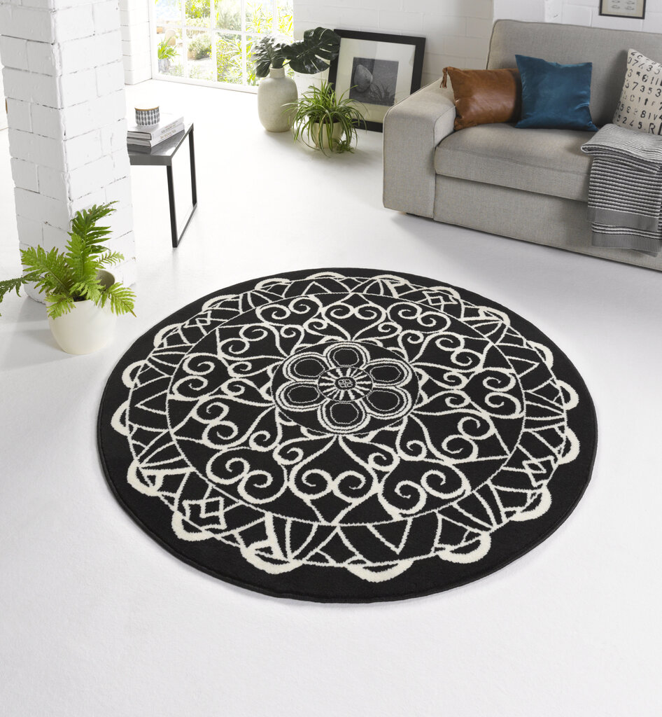 Hanse Home pyöreä Northrugs matto Capri Black, 140 cm hinta ja tiedot | Isot matot | hobbyhall.fi