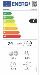 Gorenje Astianpesukone GV642C60 Sisäänrakennettu leveys 59,8 cm Astioiden määrä 14 Ohjelmien määrä 6 Energiatehokkuusluokka C Näyttö hinta ja tiedot | Astianpesukoneet | hobbyhall.fi