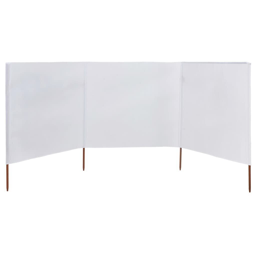 vidaXL Tuulensuojakangas 3 paneelilla 400 x 120 cm valkoinen hinta ja tiedot | Aurinkovarjot ja markiisit | hobbyhall.fi