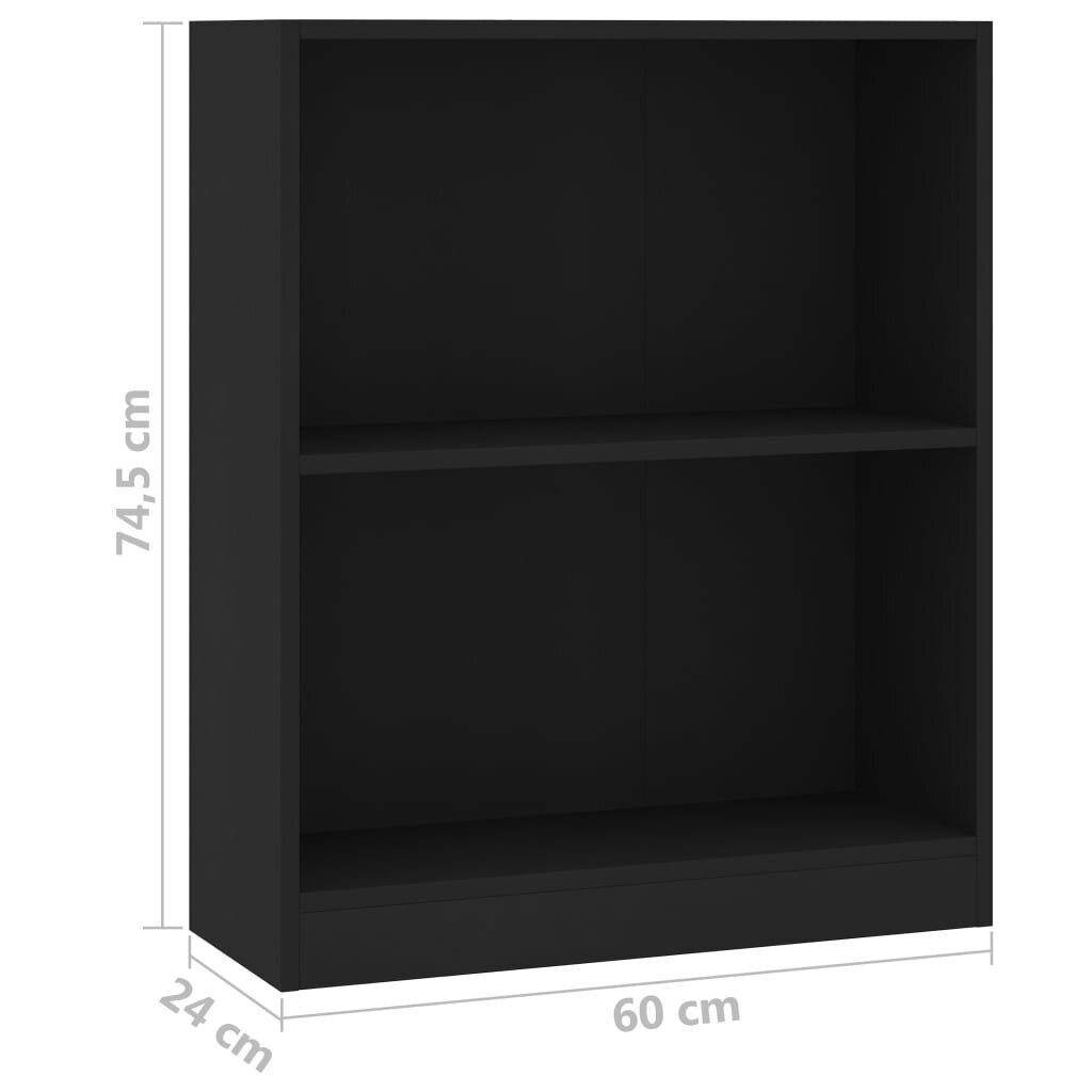 vidaXL Kirjahylly musta 60x24x74,5 cm tekninen puu hinta ja tiedot | Hyllyt | hobbyhall.fi