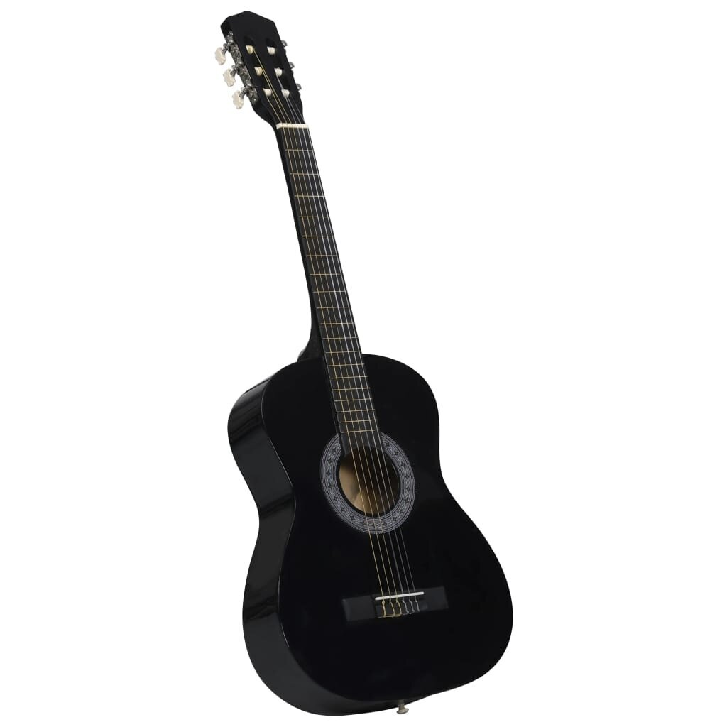 vidaXL 8-osainen klassinen kitara aloittelijan sarja musta 3/4 36" hinta ja tiedot | Kitarat | hobbyhall.fi