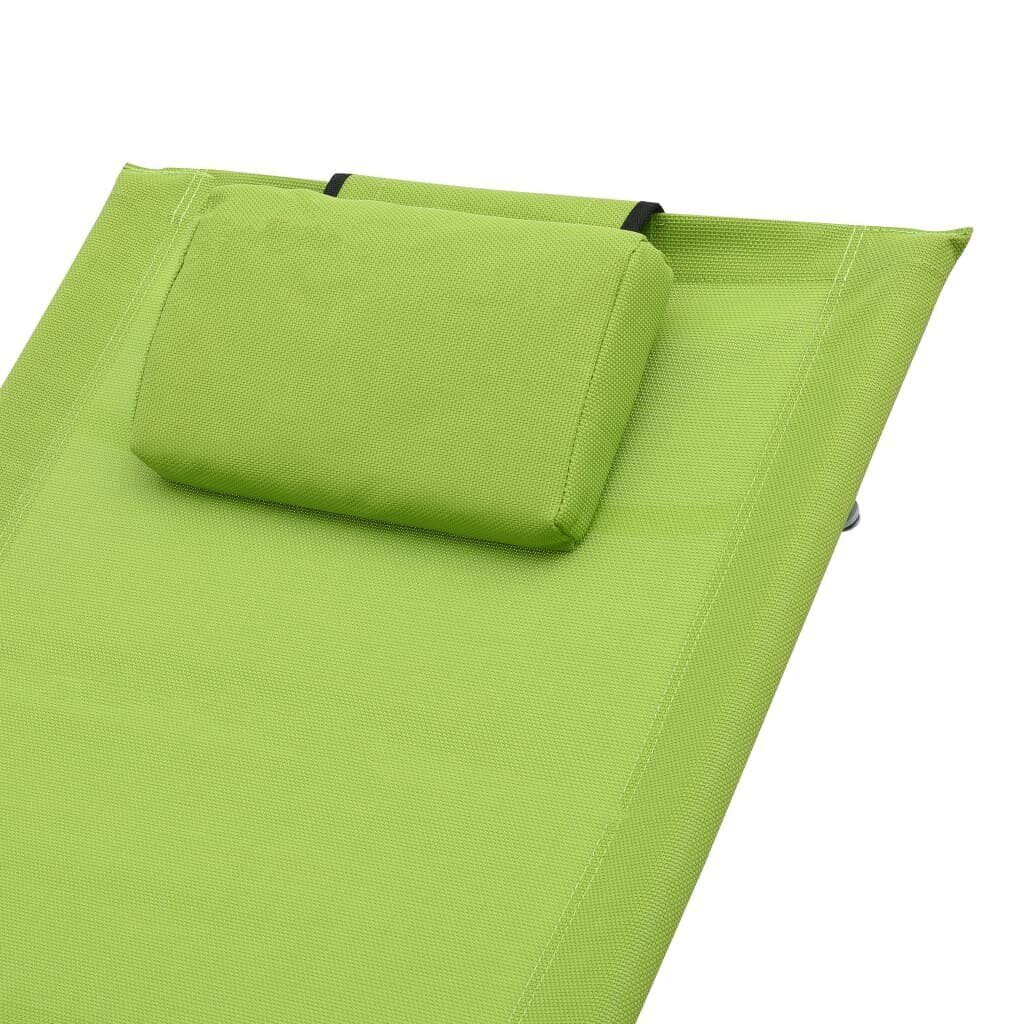 vidaXL Aurinkotuoli tyynyllä vihreä Textilene hinta ja tiedot | Aurinkotuolit | hobbyhall.fi