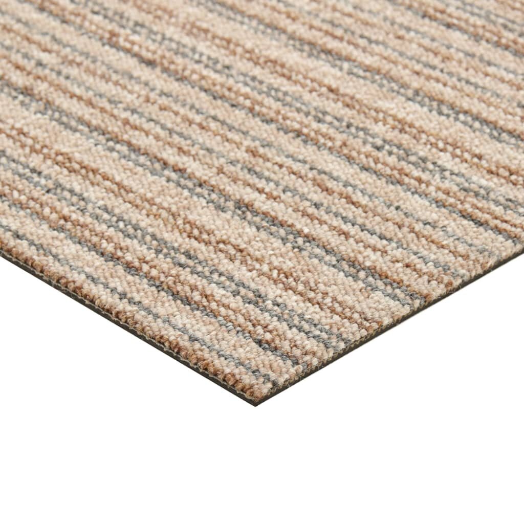 vidaXL Tekstiililaatta 20 kpl 5 m² 50x50 cm raidallinen beige hinta ja tiedot | Isot matot | hobbyhall.fi