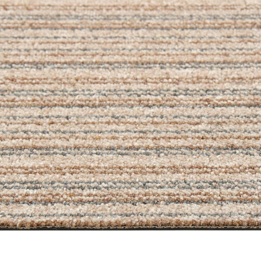 vidaXL Tekstiililaatta 20 kpl 5 m² 50x50 cm raidallinen beige hinta ja tiedot | Isot matot | hobbyhall.fi