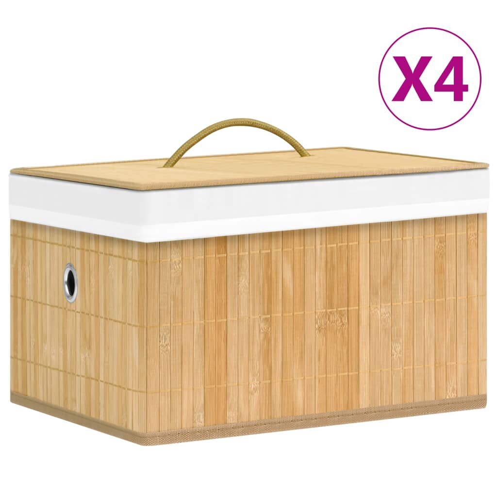 vidaXL Säilytyslaatikot bambu 4 kpl hinta ja tiedot | Säilytyslaatikot ja -korit | hobbyhall.fi