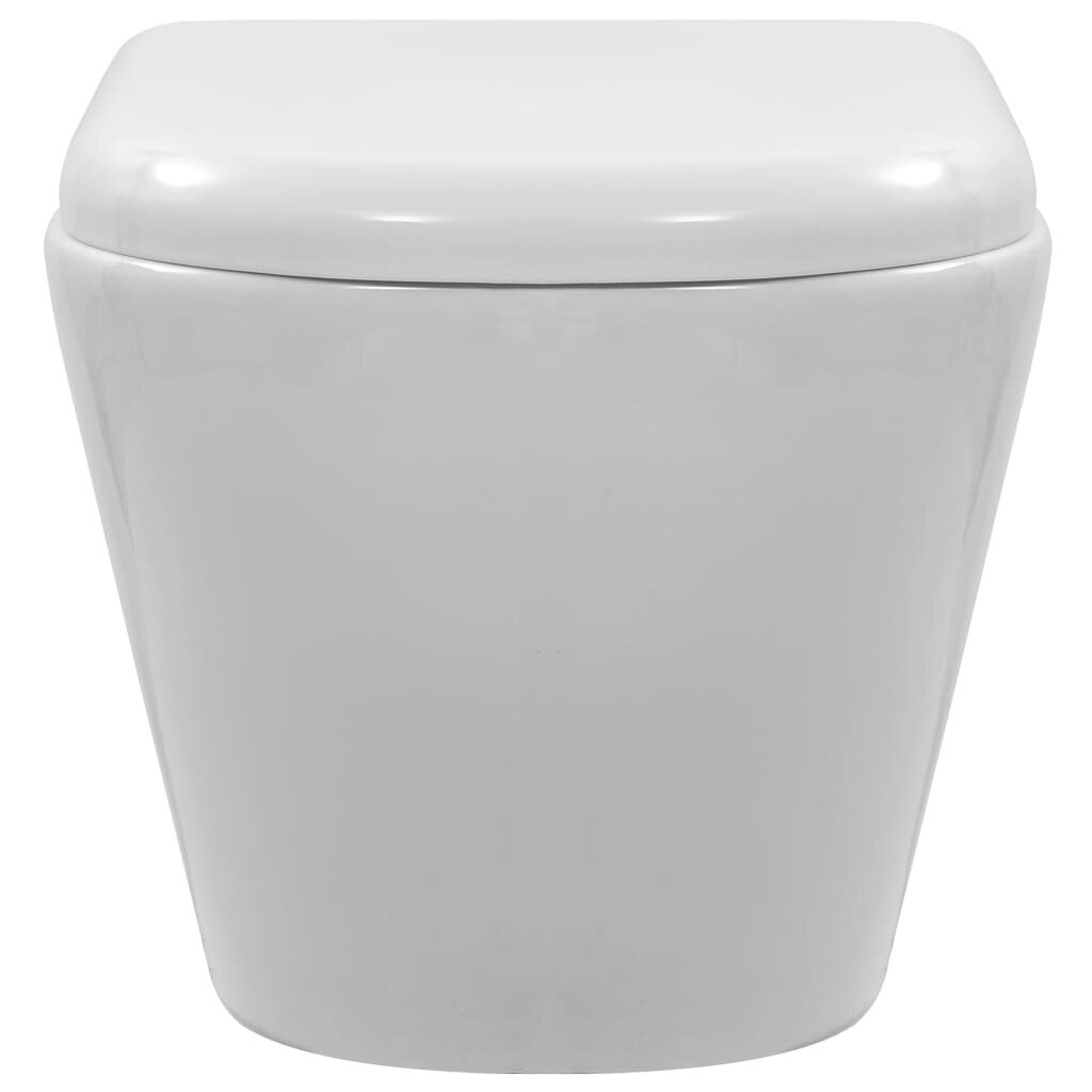 vidaXL Seinäkiinnitettävä WC ei huuhtelurengasta keraaminen valkoinen hinta ja tiedot | WC-istuimet | hobbyhall.fi