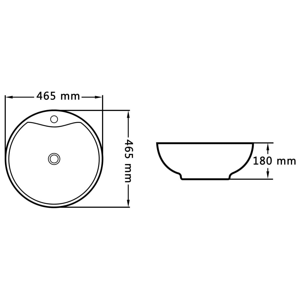 vidaXL Pesuallas ylivuodolla 46,5x18 cm keraaminen valkoinen hinta ja tiedot | Pesualtaat | hobbyhall.fi