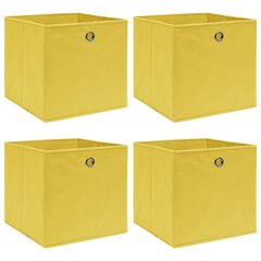 vidaXL Säilytyslaatikot 4 kpl keltainen 32x32x32 cm kangas hinta ja tiedot | Säilytyslaatikot ja -korit | hobbyhall.fi