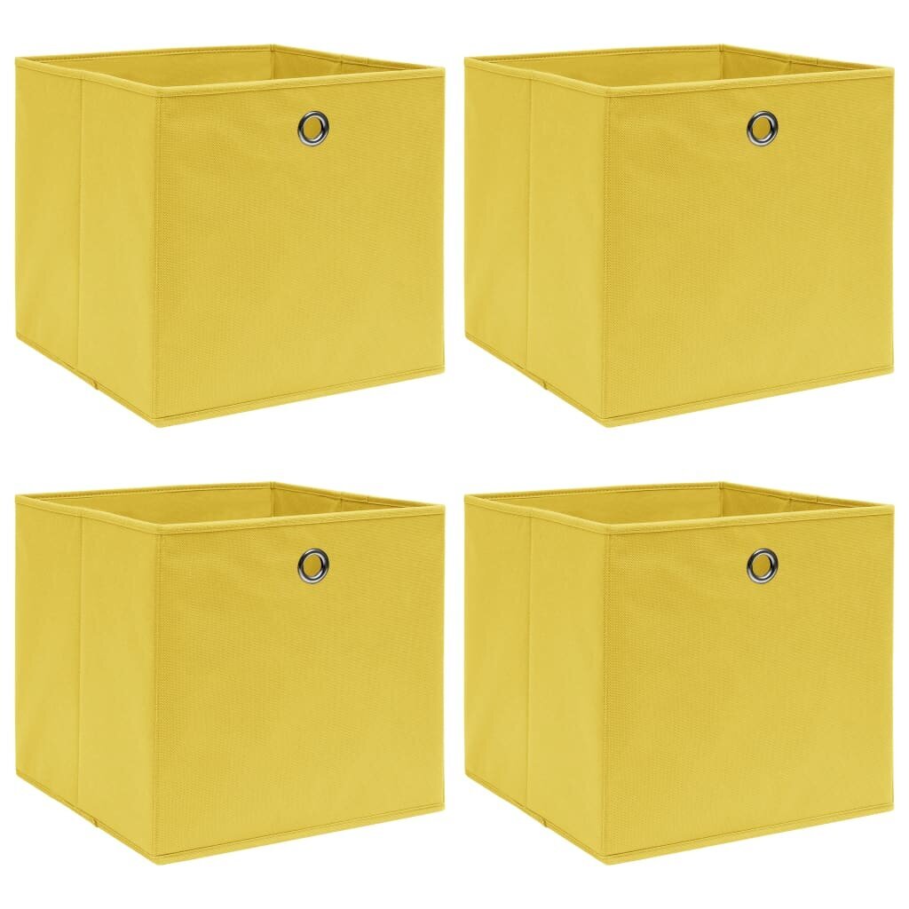 vidaXL Säilytyslaatikot 4 kpl keltainen 32x32x32 cm kangas hinta ja tiedot | Säilytyslaatikot ja -korit | hobbyhall.fi