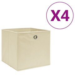 vidaXL Säilytyslaatikot 4 kpl kuitukangas 28x28x28 cm kerma hinta ja tiedot | Säilytyslaatikot ja -korit | hobbyhall.fi