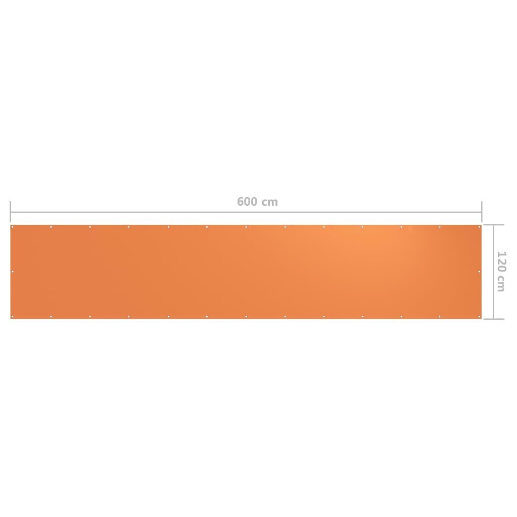 vidaXL Parvekkeen suoja oranssi 120x600 cm Oxford kangas hinta ja tiedot | Aurinkovarjot ja markiisit | hobbyhall.fi