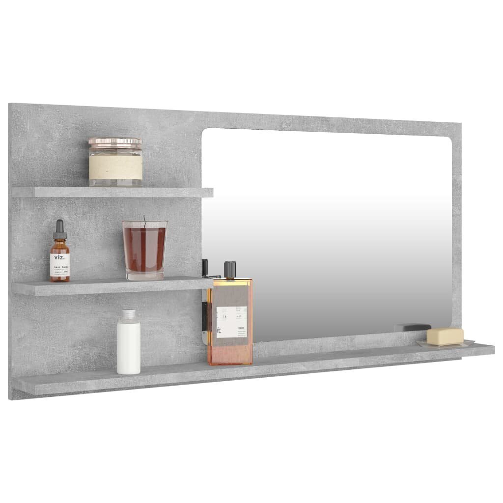 vidaXL Kylpyhuonepeili betoninharmaa 90x10,5x45 cm lastulevy hinta ja tiedot | Kylpyhuonekaapit | hobbyhall.fi