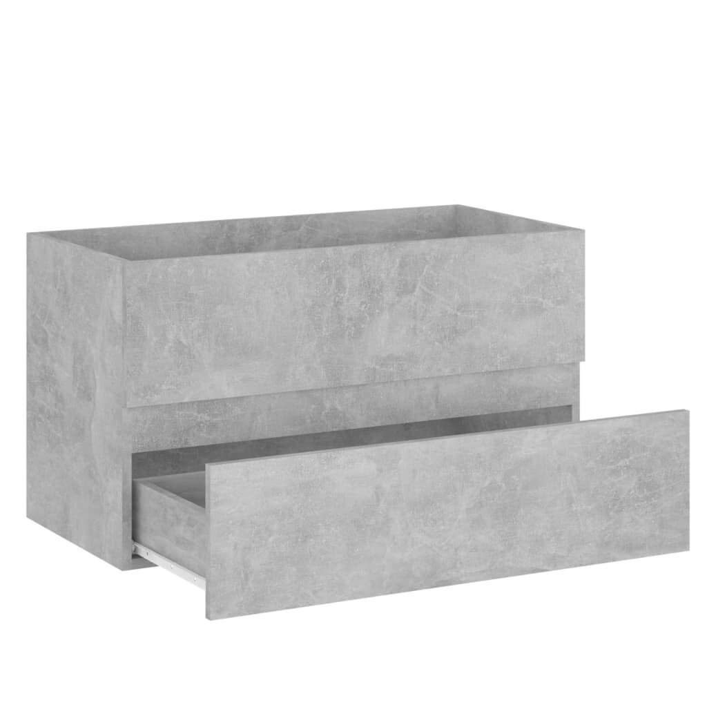 vidaXL Allaskaappi betoninharmaa 80x38,5x45 cm lastulevy hinta ja tiedot | Kylpyhuonekaapit | hobbyhall.fi
